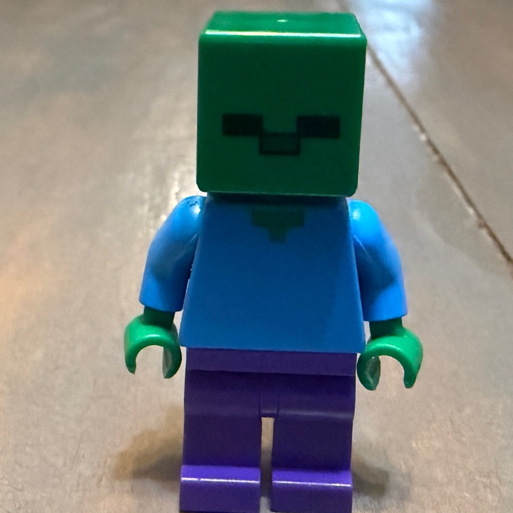 Green and Blue Block Figure